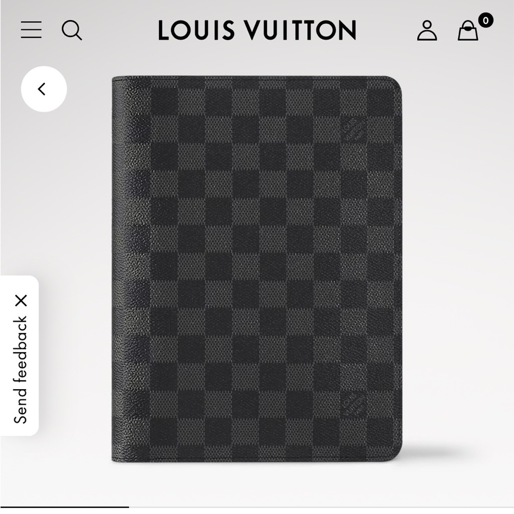 Louis Vuitton Desk Agenda Cover A5 insert size, Damier Black